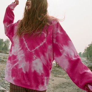 Urban Outfitters Urban Renewal Heart Tie-Dye Sweatshirt